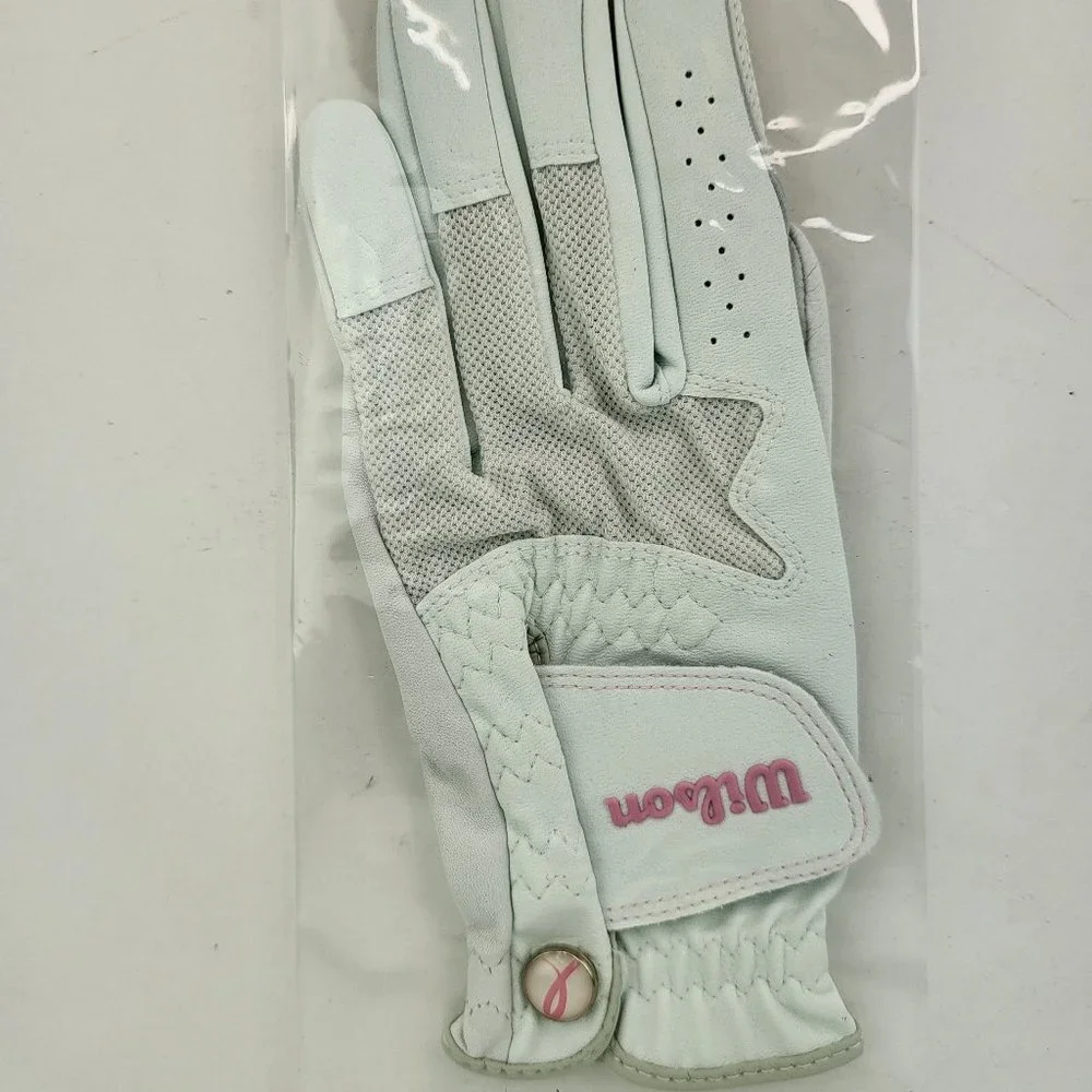 Wilson Advantage Leather Left‎ Hand Golf Glove Medium Breast Cancer Awareness